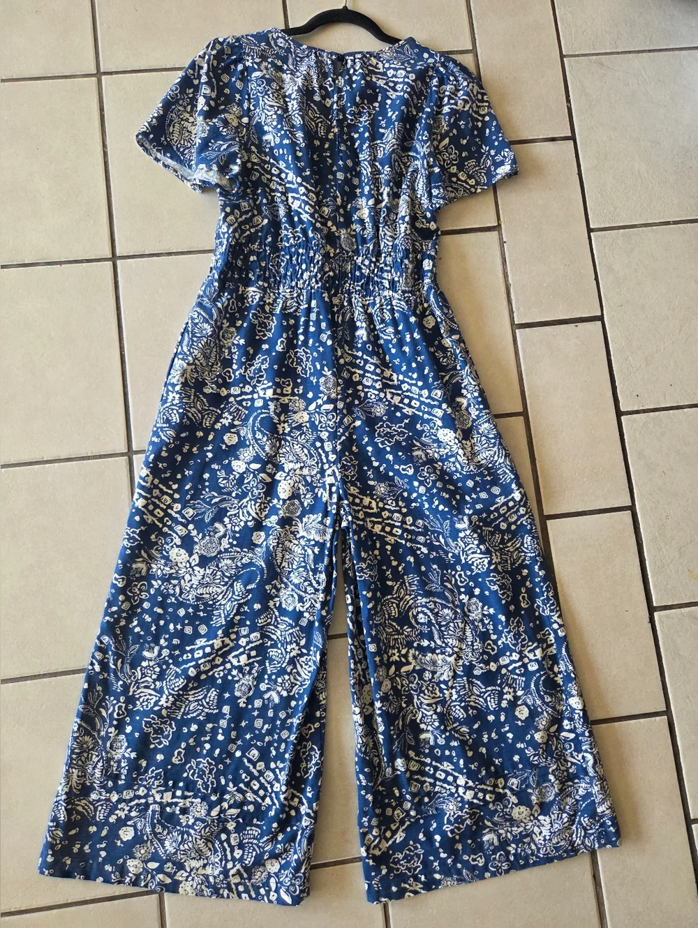 Anthropologie The Somerset Wide Leg Jumpsuit  Blue Floral - Picture 3 of 7